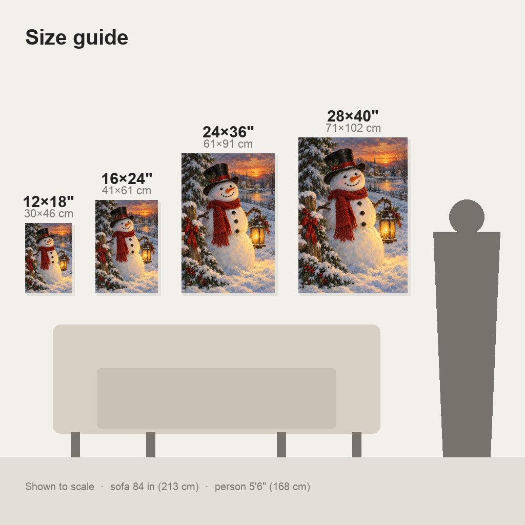 Vintage Snowman Christmas Wall Art