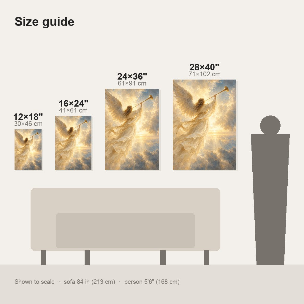 Angel with Trumpet Christmas Wall Art