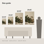 Evergreen and Pinecones on Linen Christmas Wall Art