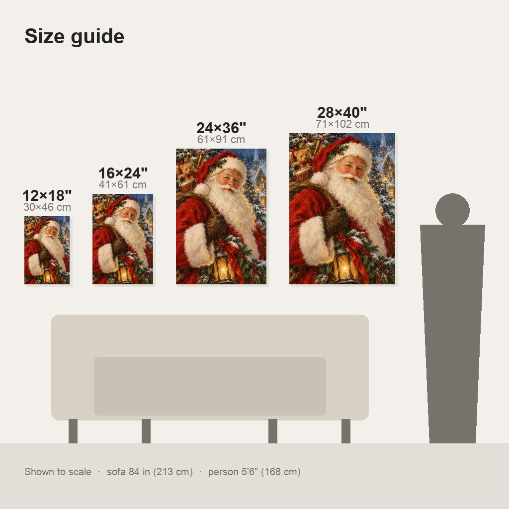 Vintage Santa Claus Christmas Wall Art