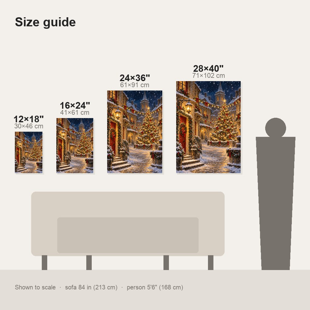 Christmas Village Night Wall Art