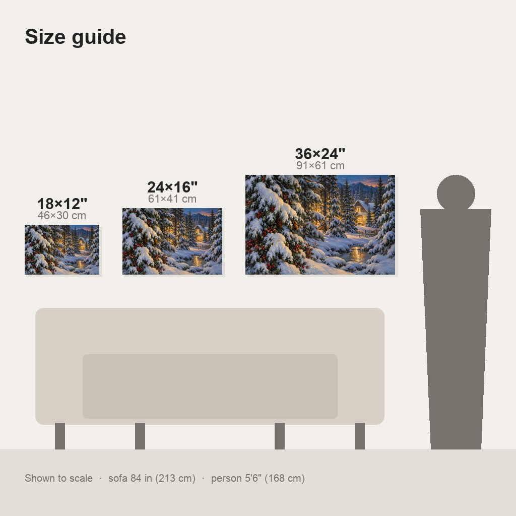 Winter Pines Window Landscape Christmas Wall Art