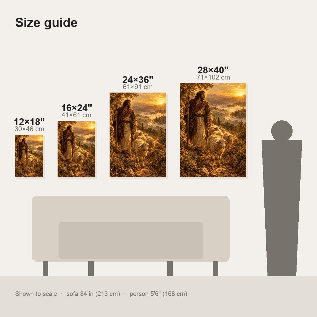 The Good Shepherd at Dawn Christian Wall Art