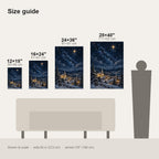 Silent Night Starry Village Christmas Wall Art