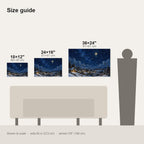 Silent Night Starry Village Landscape Christmas Wall Art