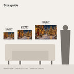 Village Night Landscape Christmas Wall Art