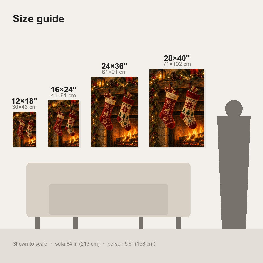 Christmas Stockings by the Fire Wall Art