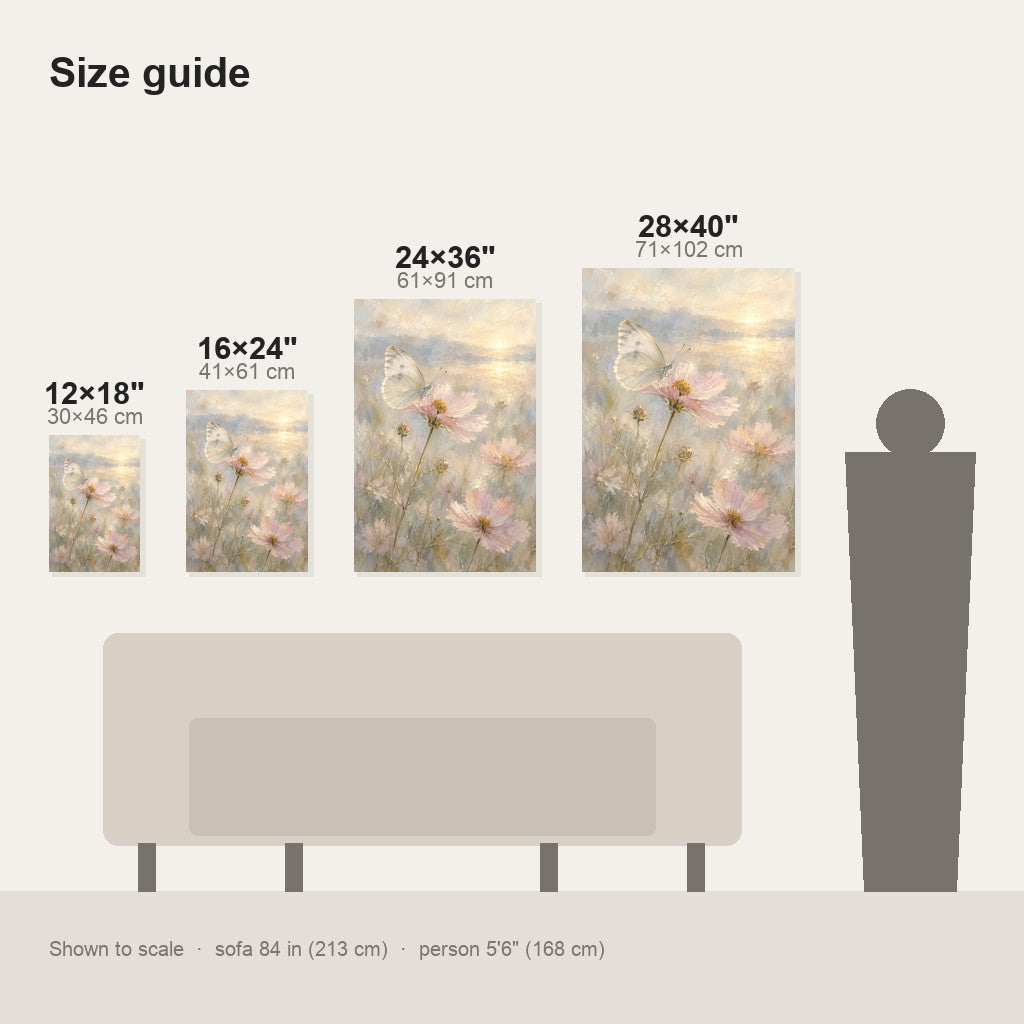 Butterfly and Cosmos Meadow Wall Art