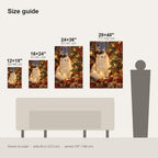 White Cat and Christmas Lights Wall Art