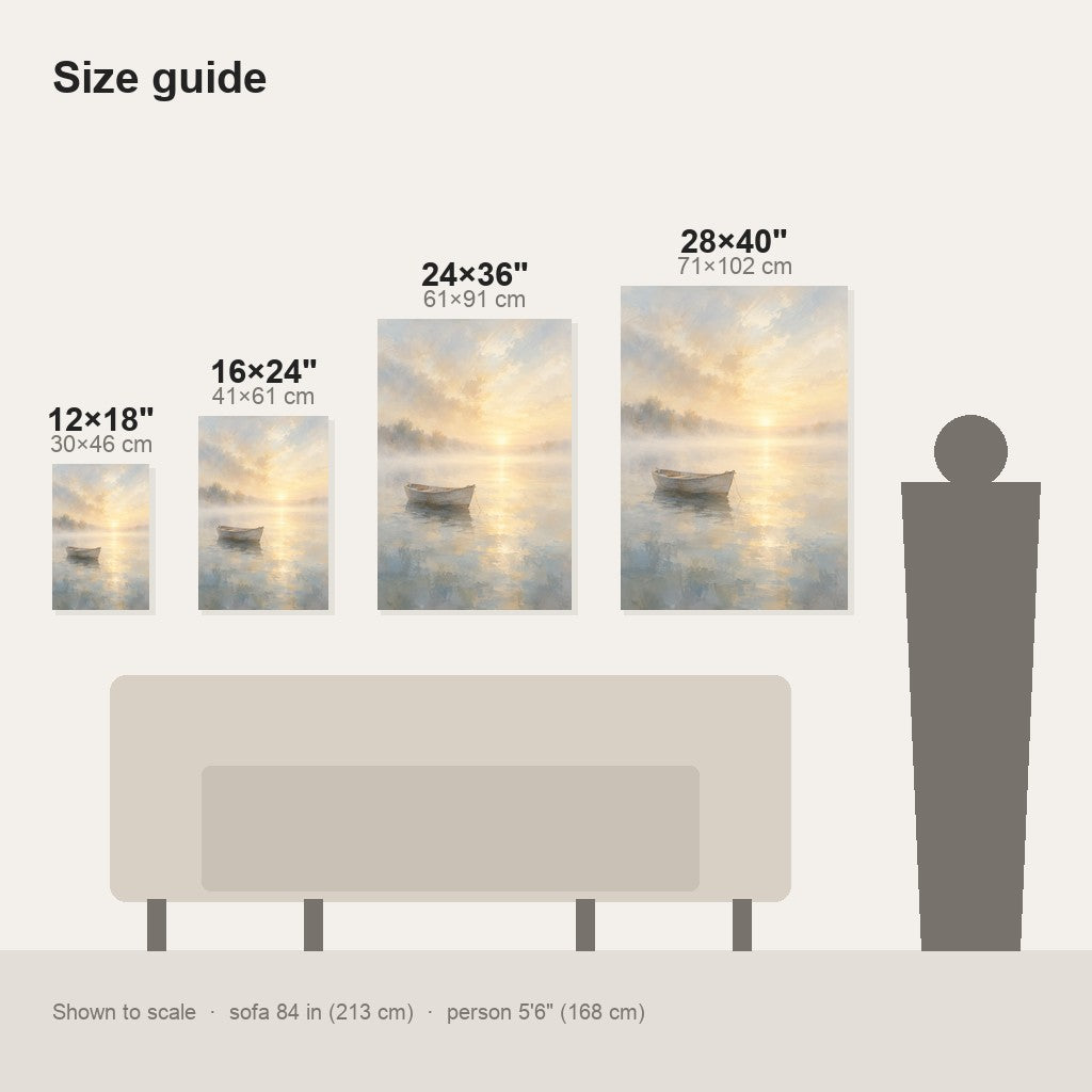 Rowboat in Morning Mist Wall Art