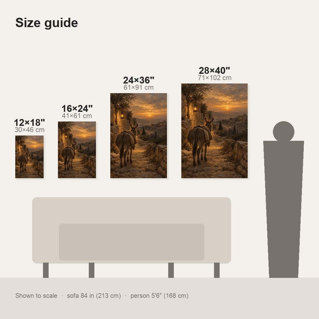 Donkey on the Road to Bethlehem Christmas Wall Art