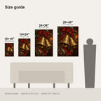 Brass Bells and Red Ribbon Christmas Wall Art