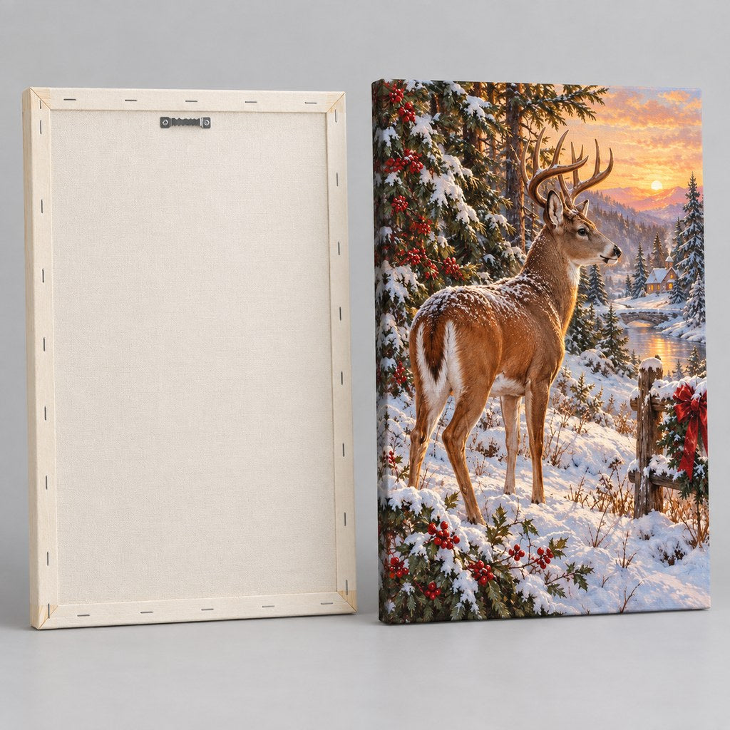 Winter Deer Christmas Wall Art