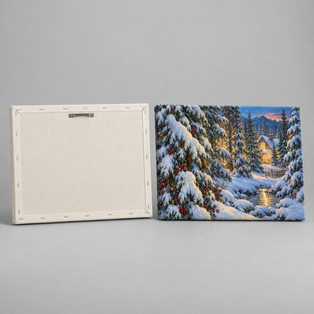 Winter Pines Window Landscape Christmas Wall Art