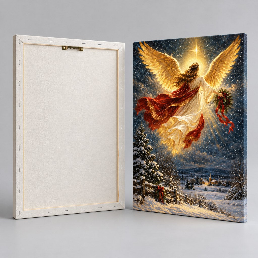 Angel in the Snow Christmas Wall Art