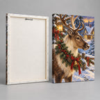 Reindeer with Wreath Christmas Wall Art