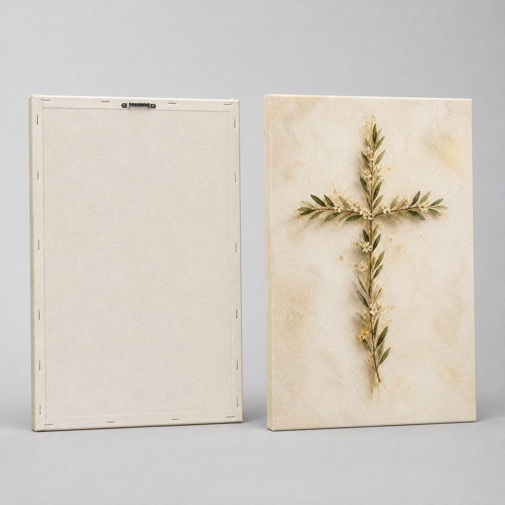 The Quiet Cross, Personalized — front and back view showing the sawtooth hanger on the back