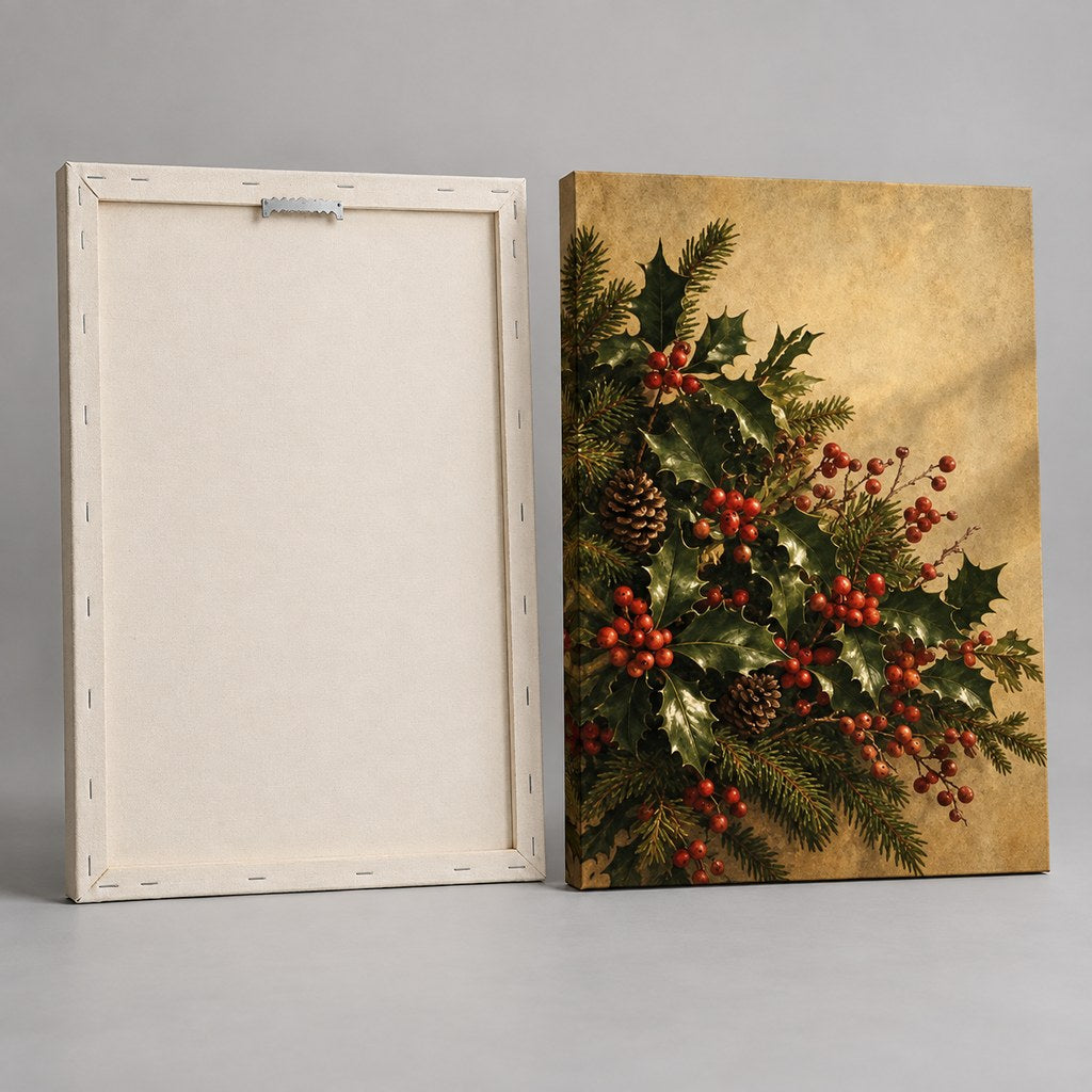 Holly and Berries Christmas Wall Art