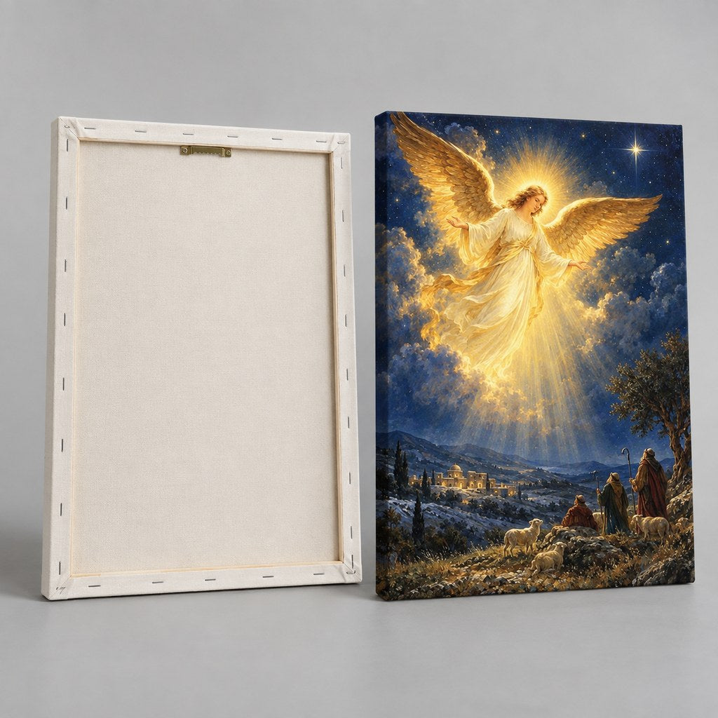 Angel Over the Shepherds Christmas Wall Art