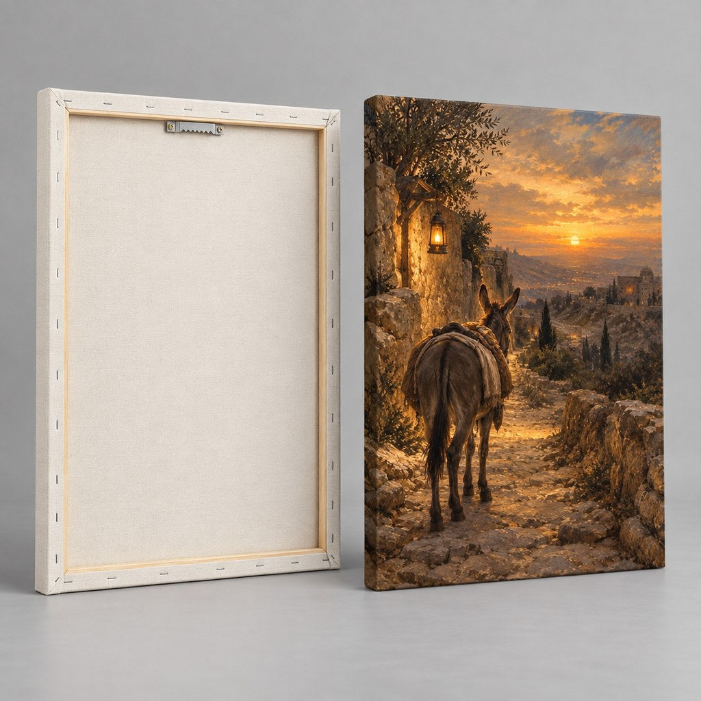 Donkey on the Road to Bethlehem Christmas Wall Art
