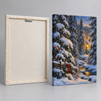 Snowy Pines and Warm Window Christmas Wall Art