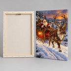 Santa's Sleigh and Reindeer Christmas Wall Art