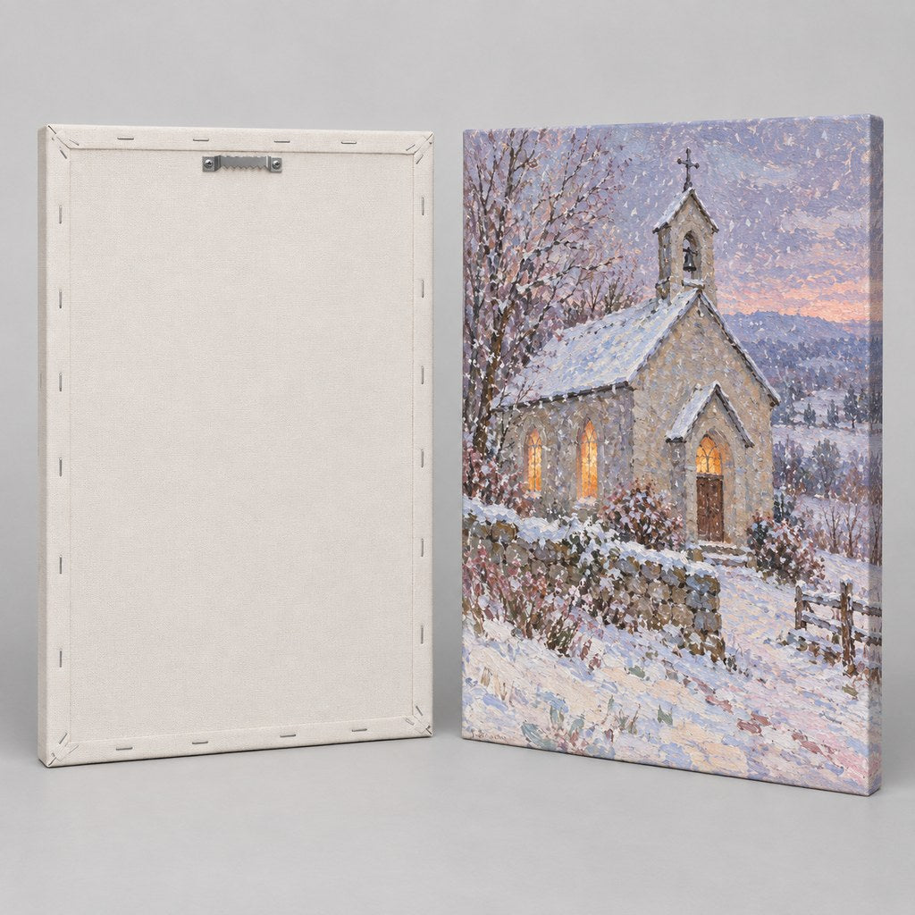 Country Chapel in the Snow Wall Art