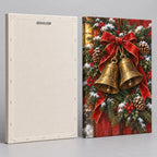 Golden Bells and Evergreen Garland Christmas Wall Art