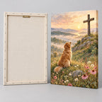 Golden Retriever and the Cross Christian Wall Art