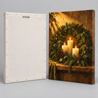 Evergreen Wreath Candlelight Wall Art