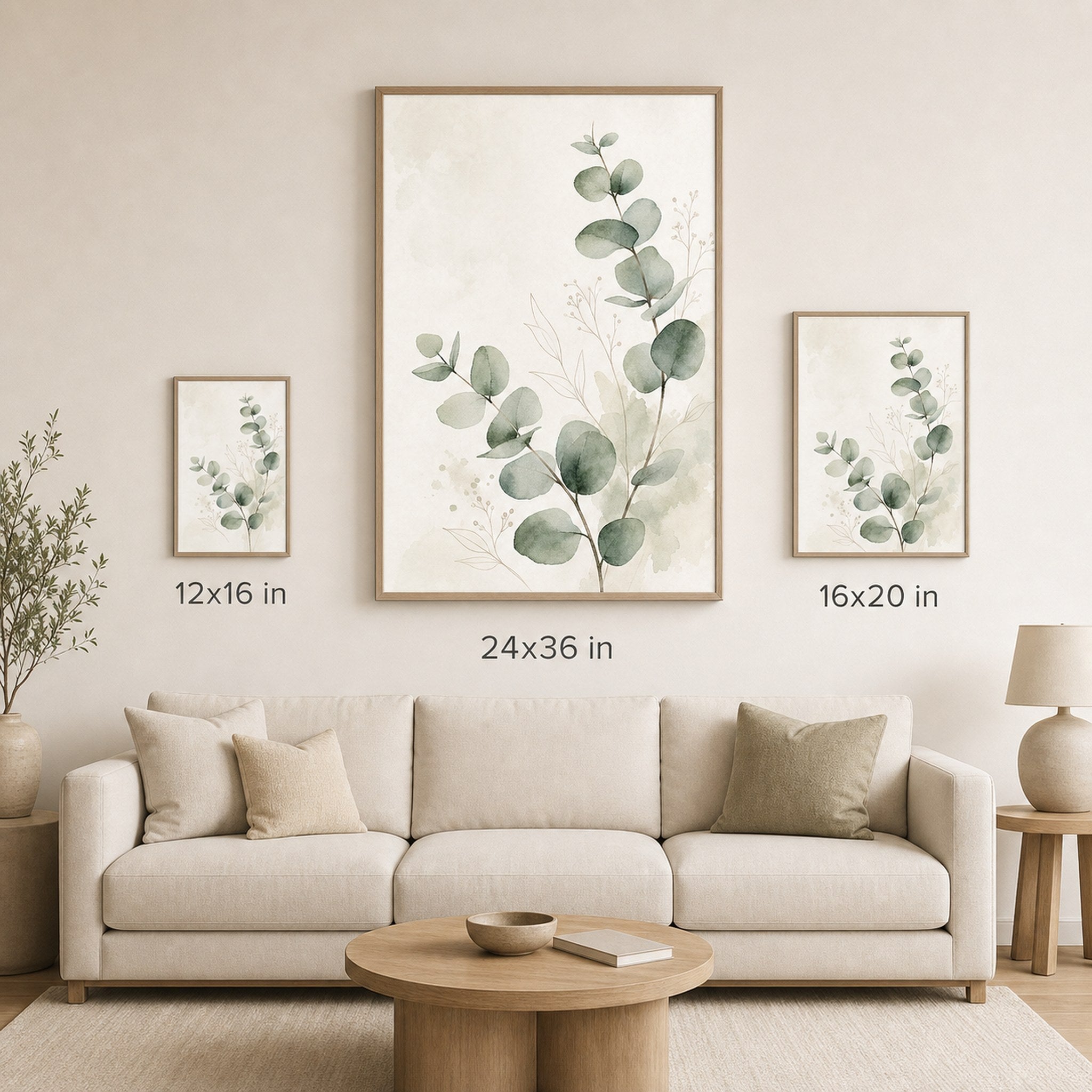 Minimalist Eucalyptus Wall Art