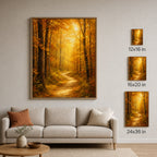 Golden Autumn Forest Path Wall Art