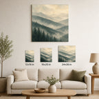 Misty Forest Ridges Landscape Wall Art