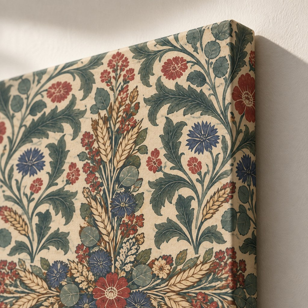 Wildflower Cross Block Print Christian Wall Art