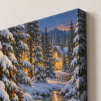 Winter Pines Window Landscape Christmas Wall Art