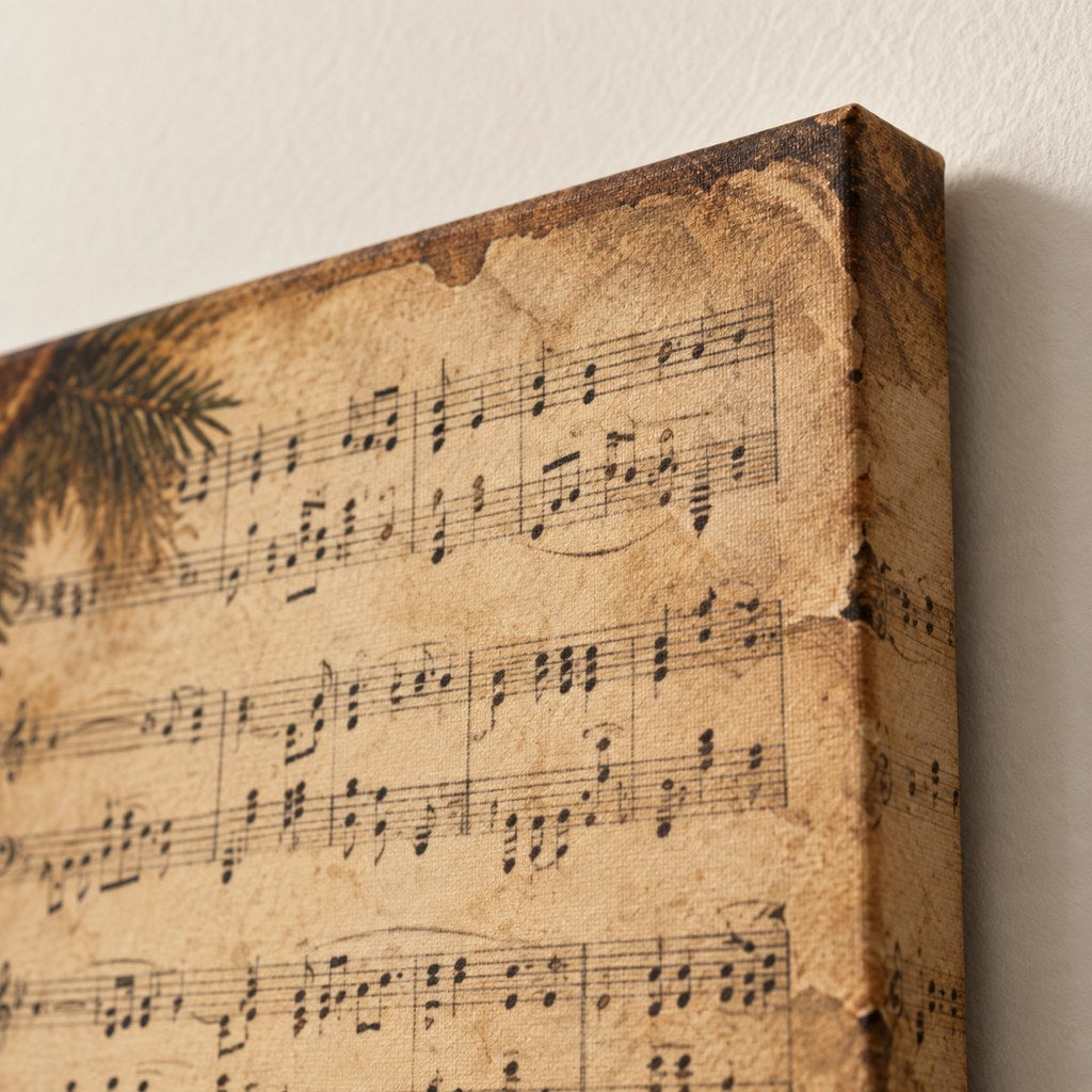Vintage Christmas Sheet Music Wall Art