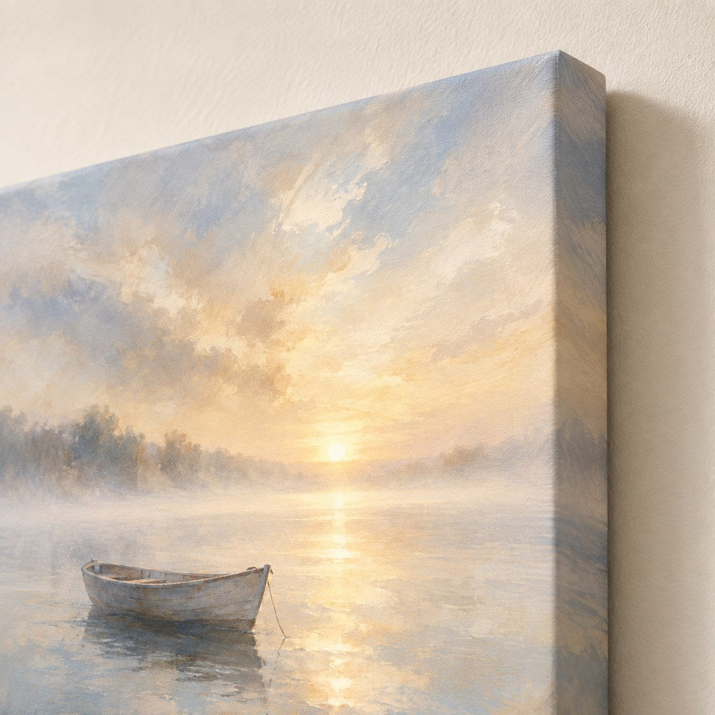 Rowboat in Morning Mist Wall Art