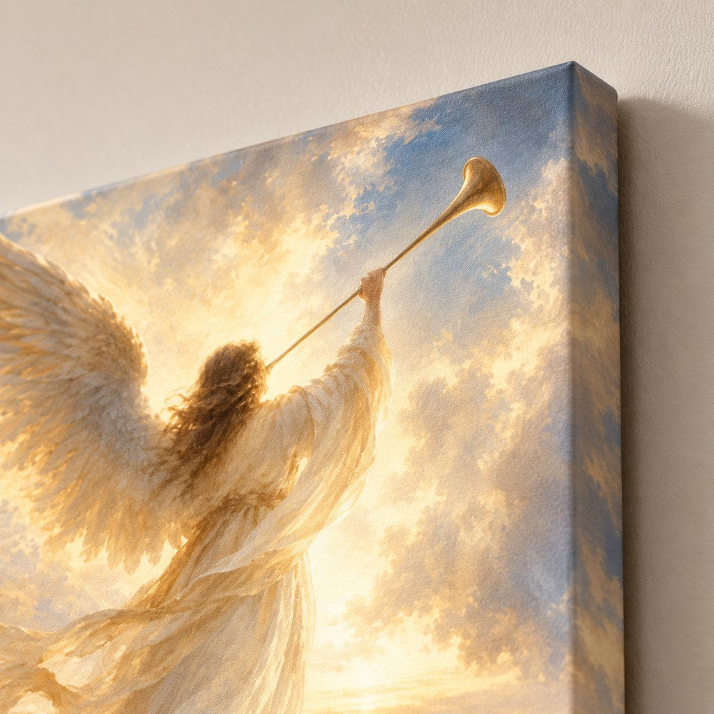 Angel with Trumpet Christmas Wall Art