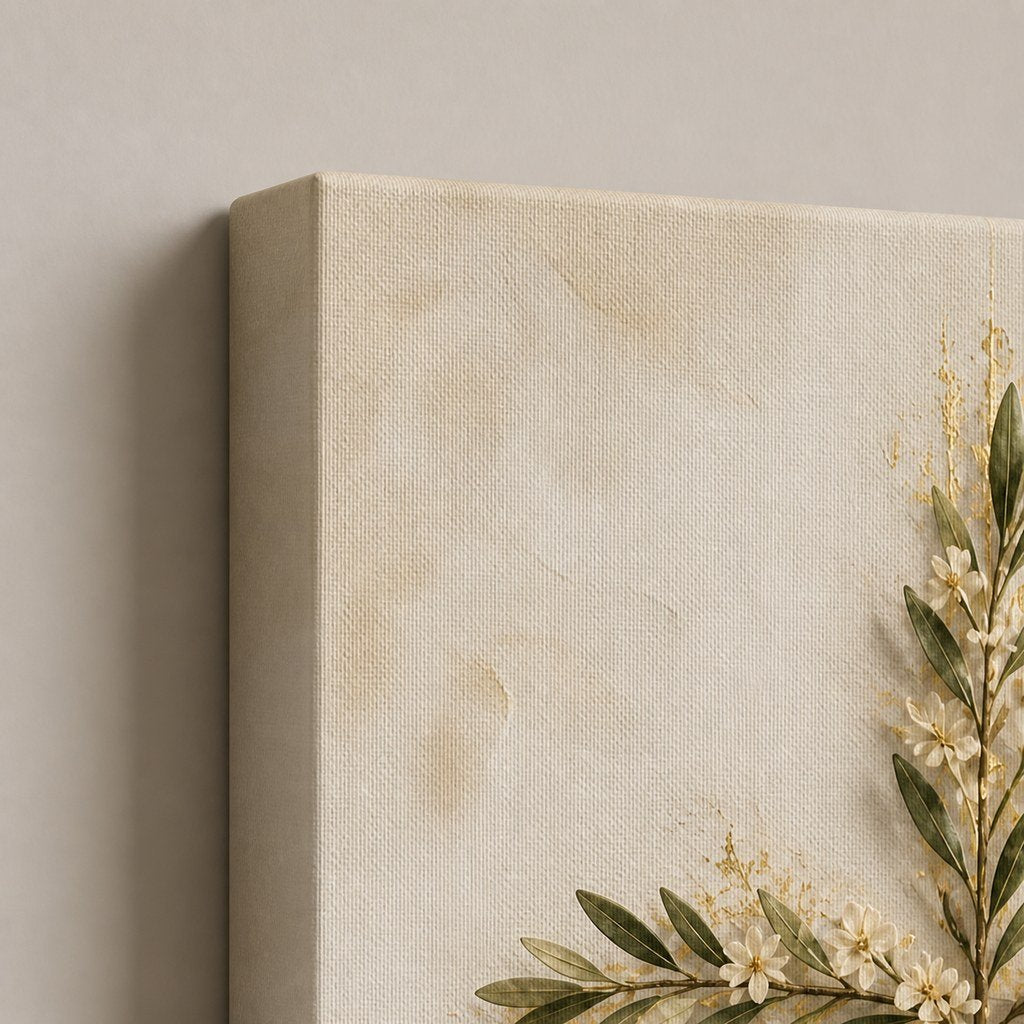 The Quiet Cross, Personalized — close-up of the gallery-wrapped edge with the image continuing around the side