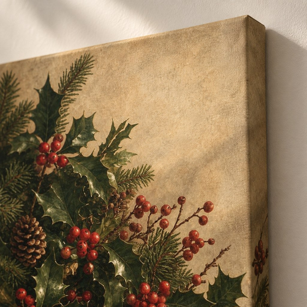 Holly and Berries Christmas Wall Art