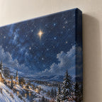 Silent Night Starry Village Landscape Christmas Wall Art