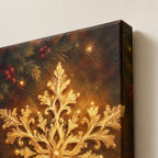 Golden Snowflake Christmas Wall Art