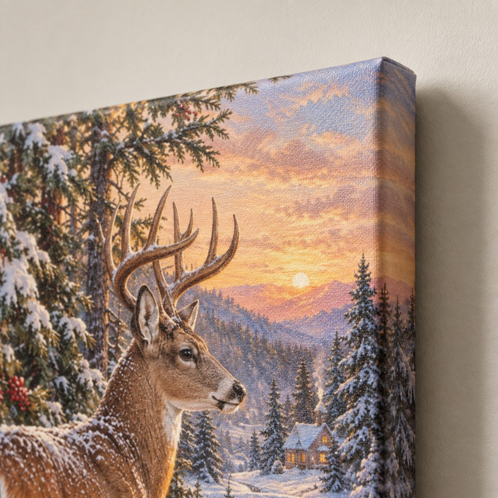 Winter Deer Christmas Wall Art