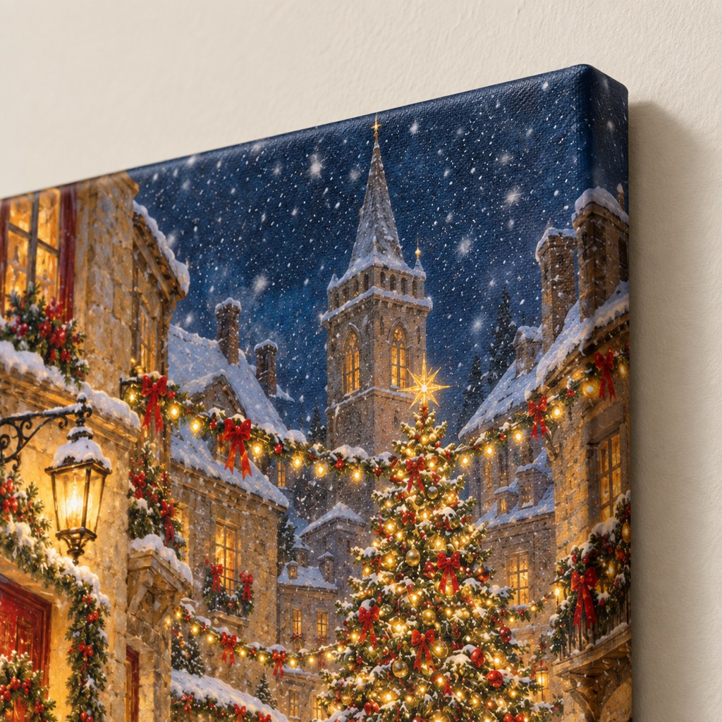 Christmas Village Night Wall Art