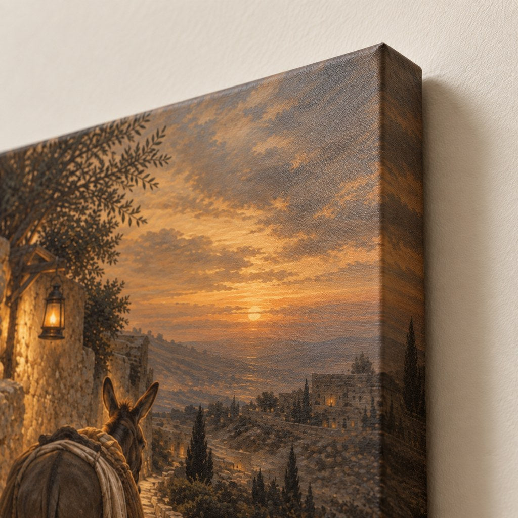 Donkey on the Road to Bethlehem Christmas Wall Art