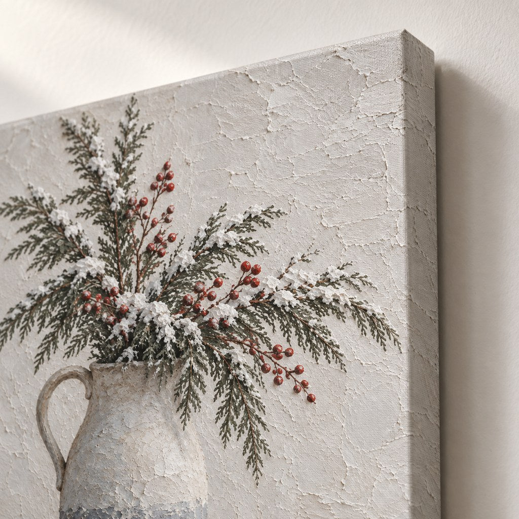Snowy Cedar and Winterberry Wall Art