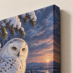 Snowy Owl Winter Christmas Wall Art