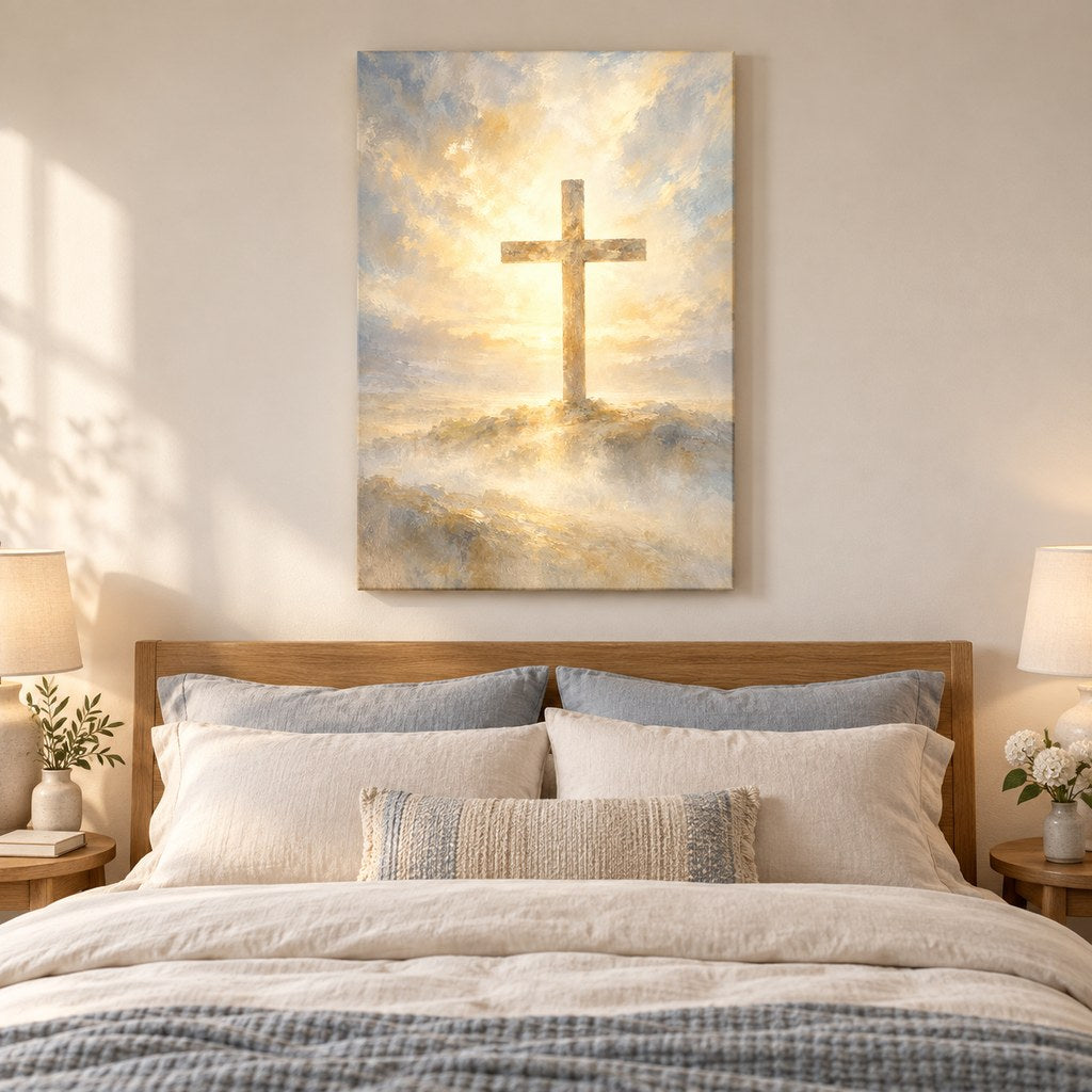 Cross in the Light Christian Wall Art