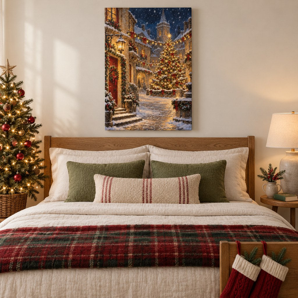 Christmas Village Night Wall Art