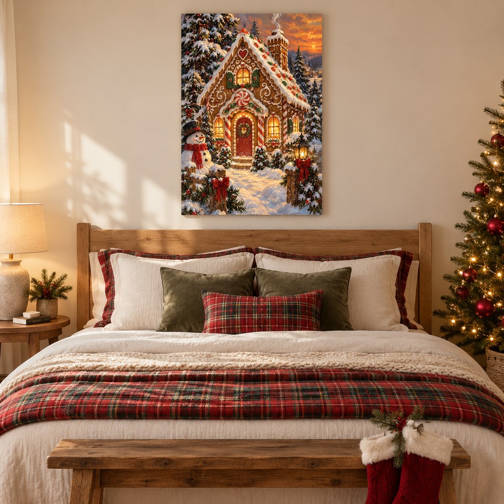 Gingerbread House Christmas Wall Art